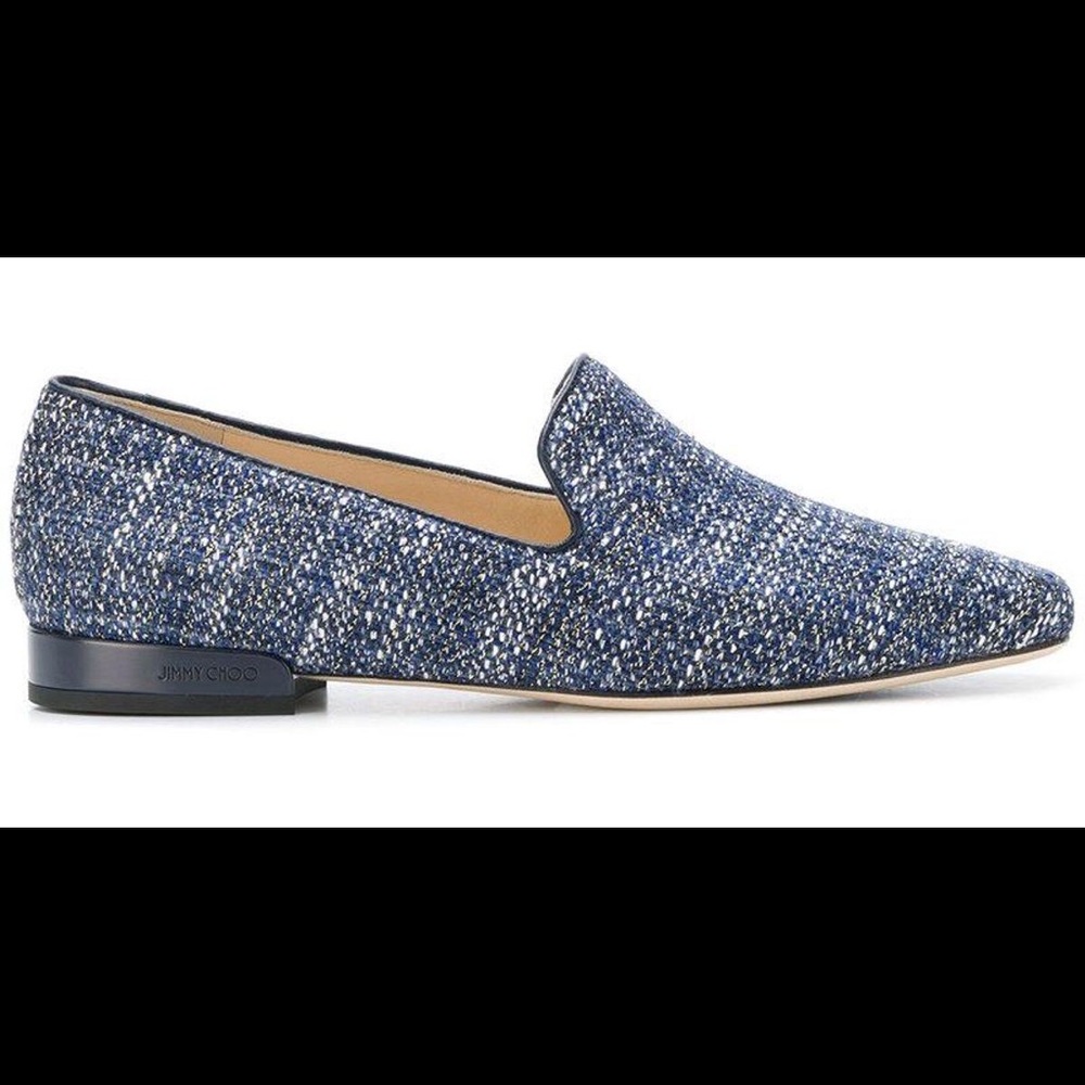 Jimmy Choo Blue tweed jaida slipper size 41